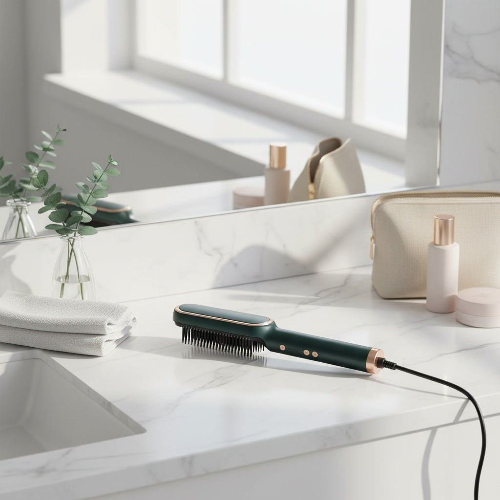 GlamBrush Pro: Cepillo Alisador Rizador